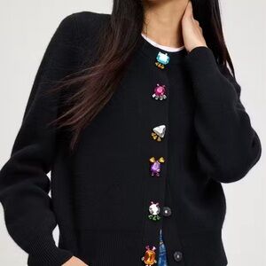 Kate Spade Black Button-Embellished Women's Sweater